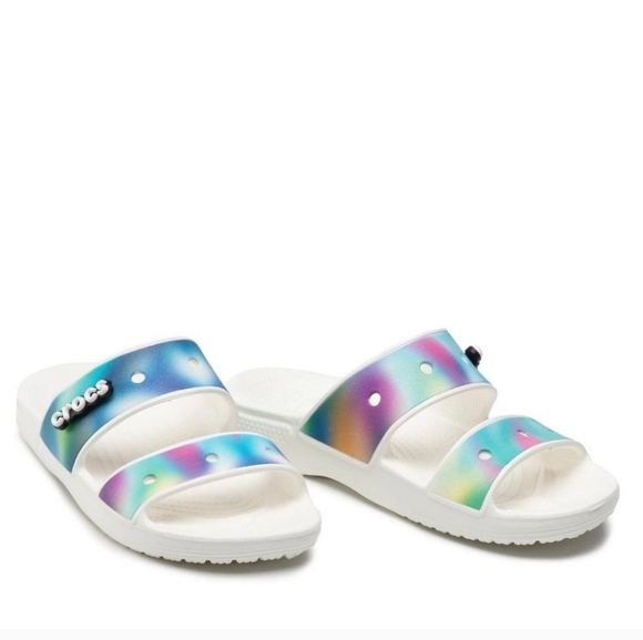 Crocs Classic solarized Tie Dye Sandals Slide Size 11W 9M New - Picture 2 of 5